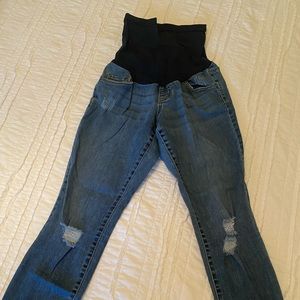Maternity jeans distressed